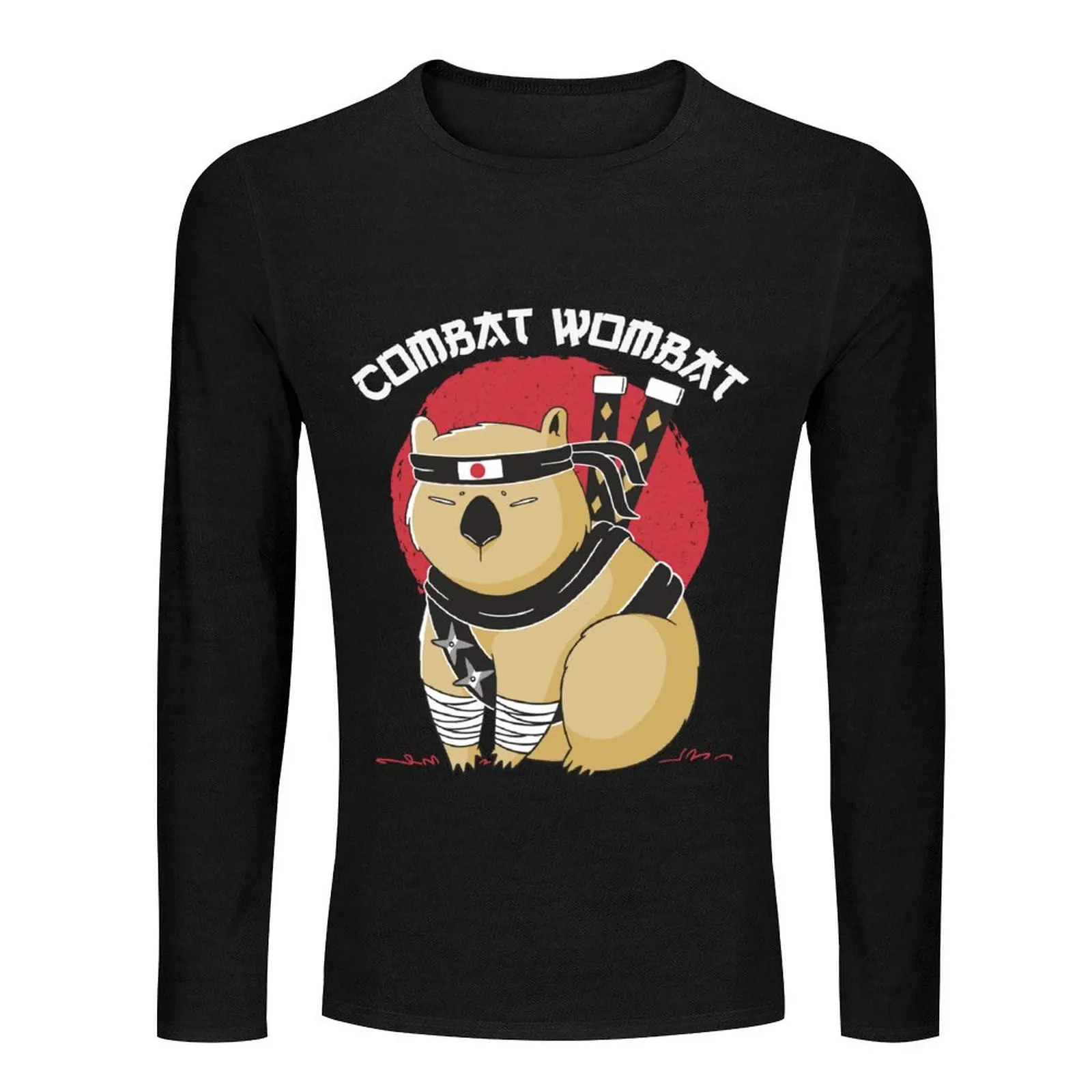 Funny Wombat Ninja Combat Wombat Long T-Shirt graphics t shirt Anime t-shirt mens champion t shirts