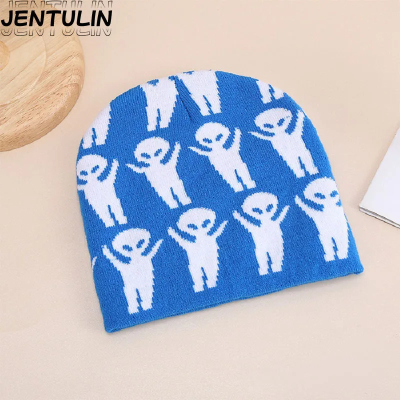 Czapka zimowa 2025, ciepła, typu beanie, damska i męska, wzór Y2K, czapka outdoorowa, czapka narciarska, czapka na zimno, hip-hopowa czapka rowerowa, czapka dziergana, prezent