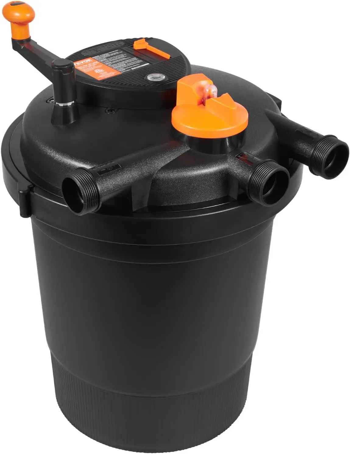

Bio Pressure Pond Filter, Up to 3200 Gallons, with 13W UV-C Light, 2630 GPH, Pressurized Biological Pond Filter System