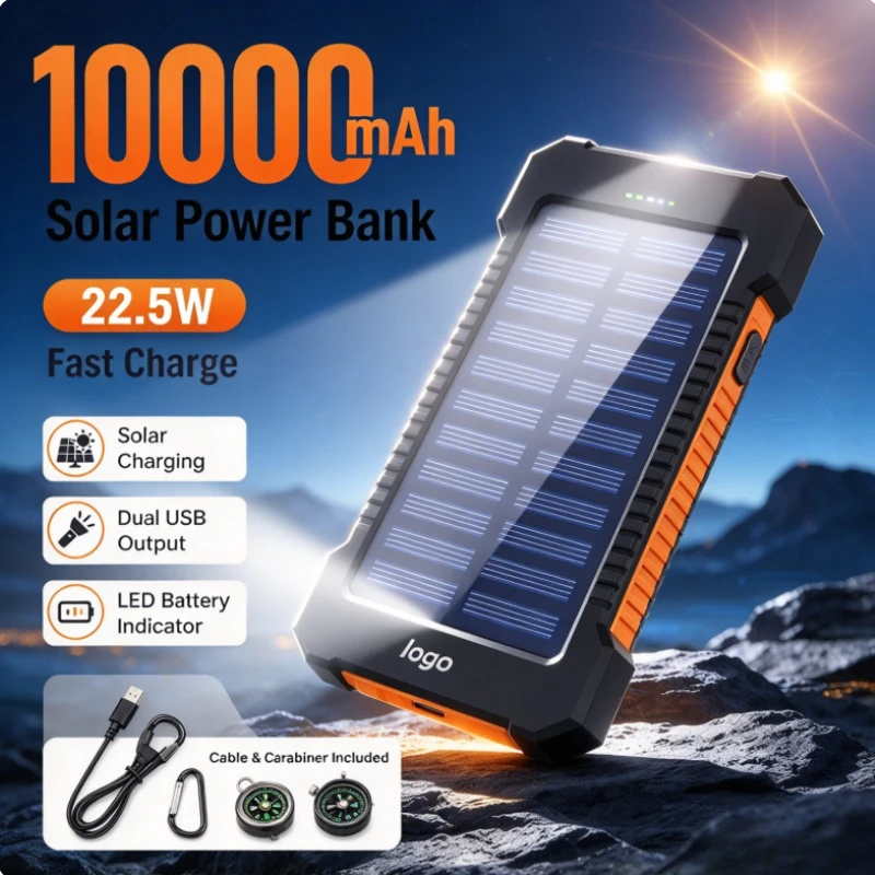 Batería Externa Portátil Solar 10000 mAh para iPhone