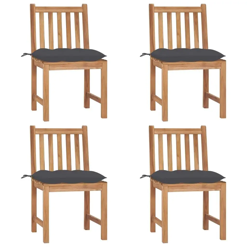 

Teak Garden Chair Set of 4 Solid Wood Outdoor Seating Comfortable and Durable Furniture
