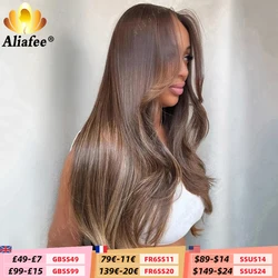 Balayage Brown Blonde Highlight Body Wave 13X6 Lace Front Wigs Human Hair Transparent 13X4 Lace Frontal Human Hair Wig for Women