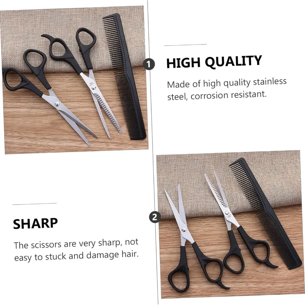 3 unids/set Kit de tijeras de peluquería herramienta para adelgazar y peinar el cabello de los niños-para hombres y mujeres tijeras peine herramientas para el cabello