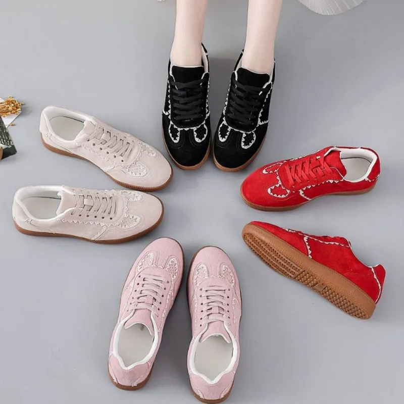 

DIMANYU Women's Sneakers 2026 New Genuine Leather Women German Training Shoes Flat Casual Sneakers Women's