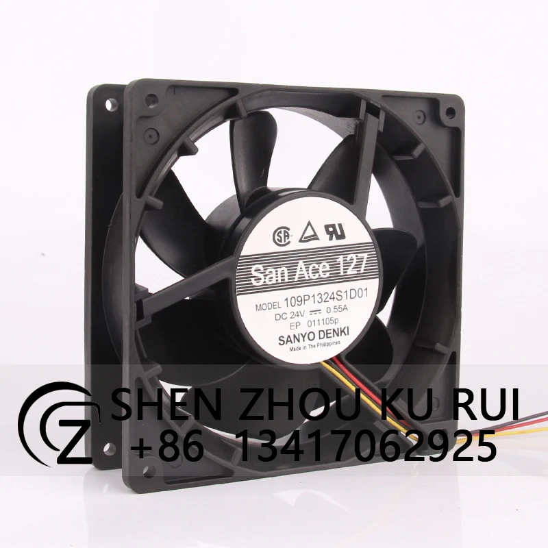 Case Fan for SANYO 109P1324S1D01 127*127*38MM 0.55A 24V 12738 Double Ball Inverter Cooling Fan