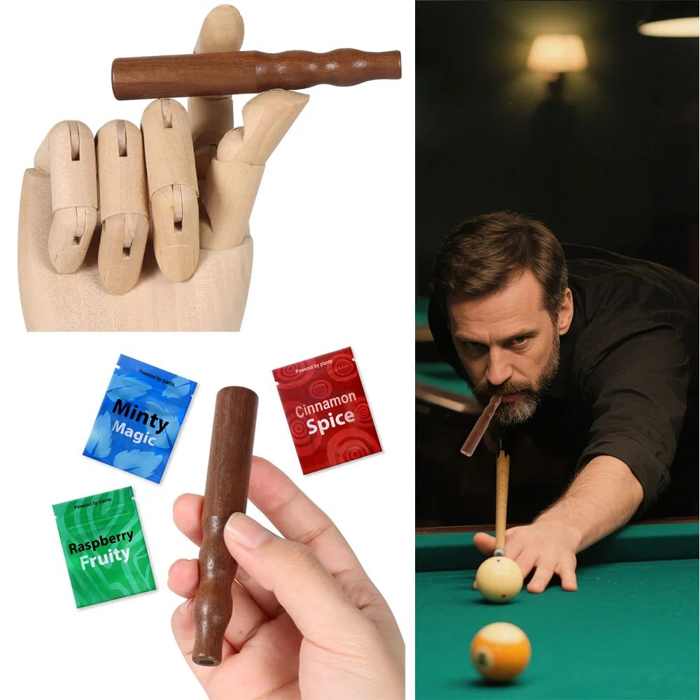 Rauchen aufhören, Walnussholzstab mit aromatisiertem Lufteinhalatorstift, nikotinfreie natürliche Aromatherapie, rauchfrei, lindert Ängste