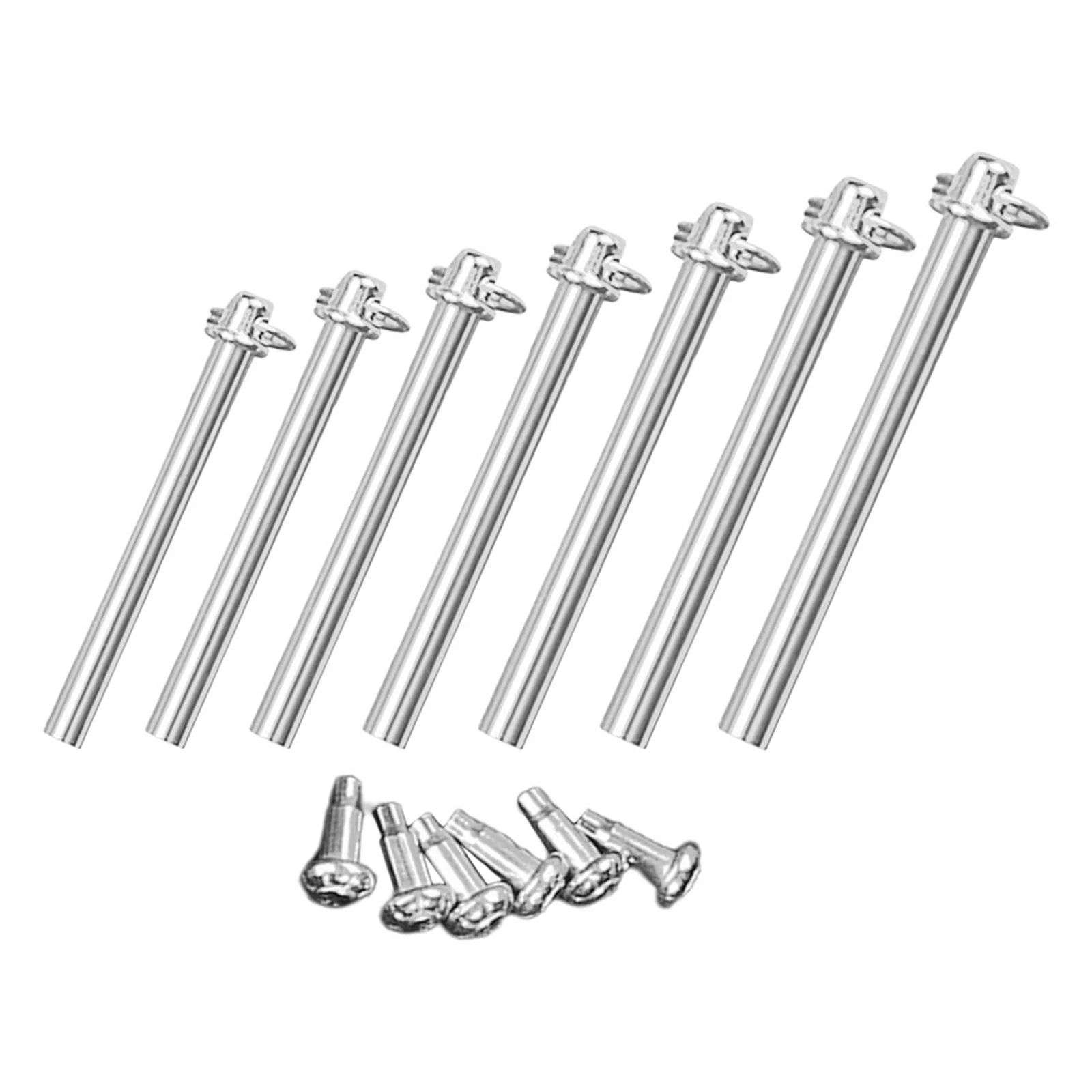 

7Sets Handheld Fan Shaft Rivet Nut Repairing Accessory Sturdy Long Lasting Smooth Polished Tip Folding Fan Shaft