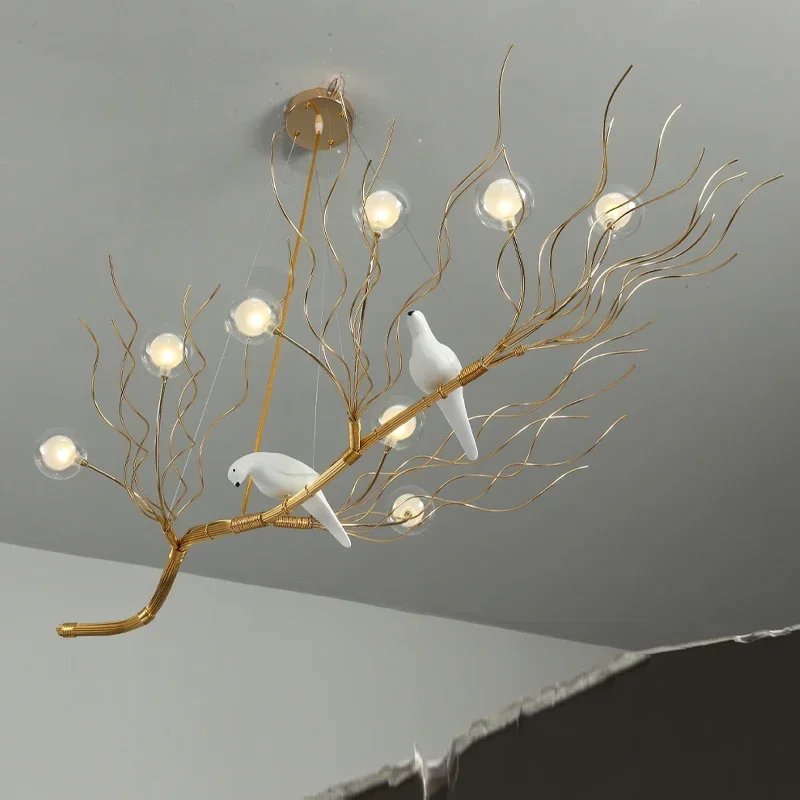 Imagem -04 - Retro Iron Branch Led Pendant Lustres Nordic Sala de Jantar Lustre Iluminação Ninho de Pássaro Pendurado Luzes Fixture