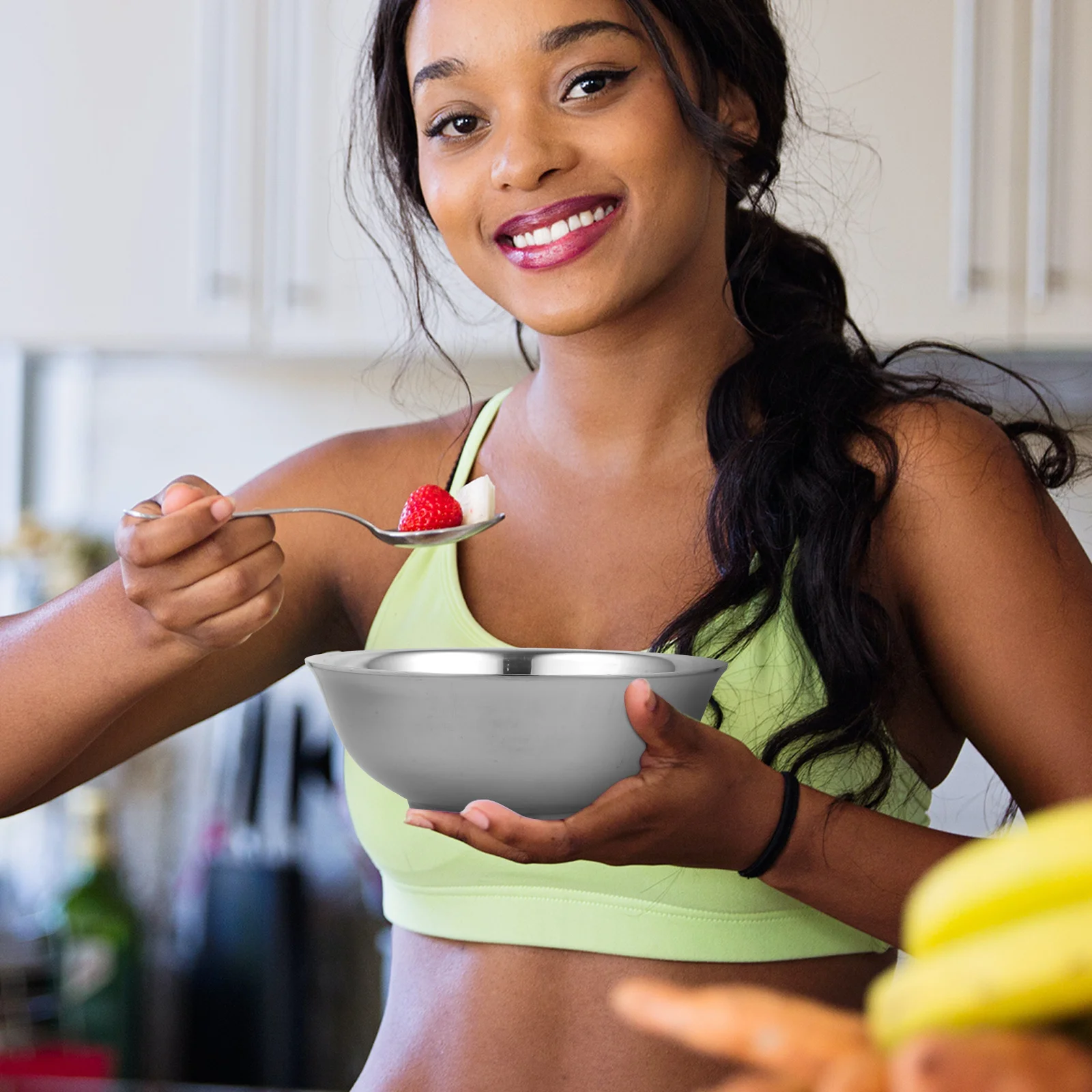 

1 шт. миска из нержавеющей стали, двухслойная изолированная большая миска для супа, держатель для еды, мгновенная лапша, рисовый салат