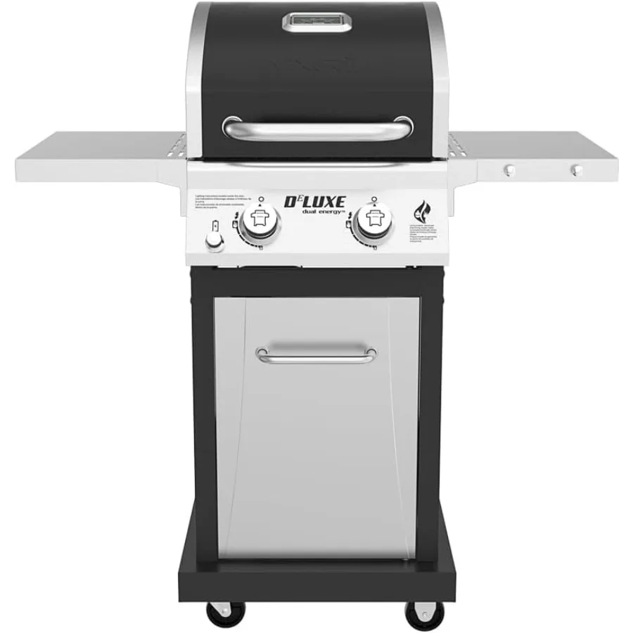 

Deluxe 2-Burner Gas Grill with 401 SQ In Grate 28000 BTUs Stainless Steel Control Panel Foldable Side Table Propane BBQ Grill f