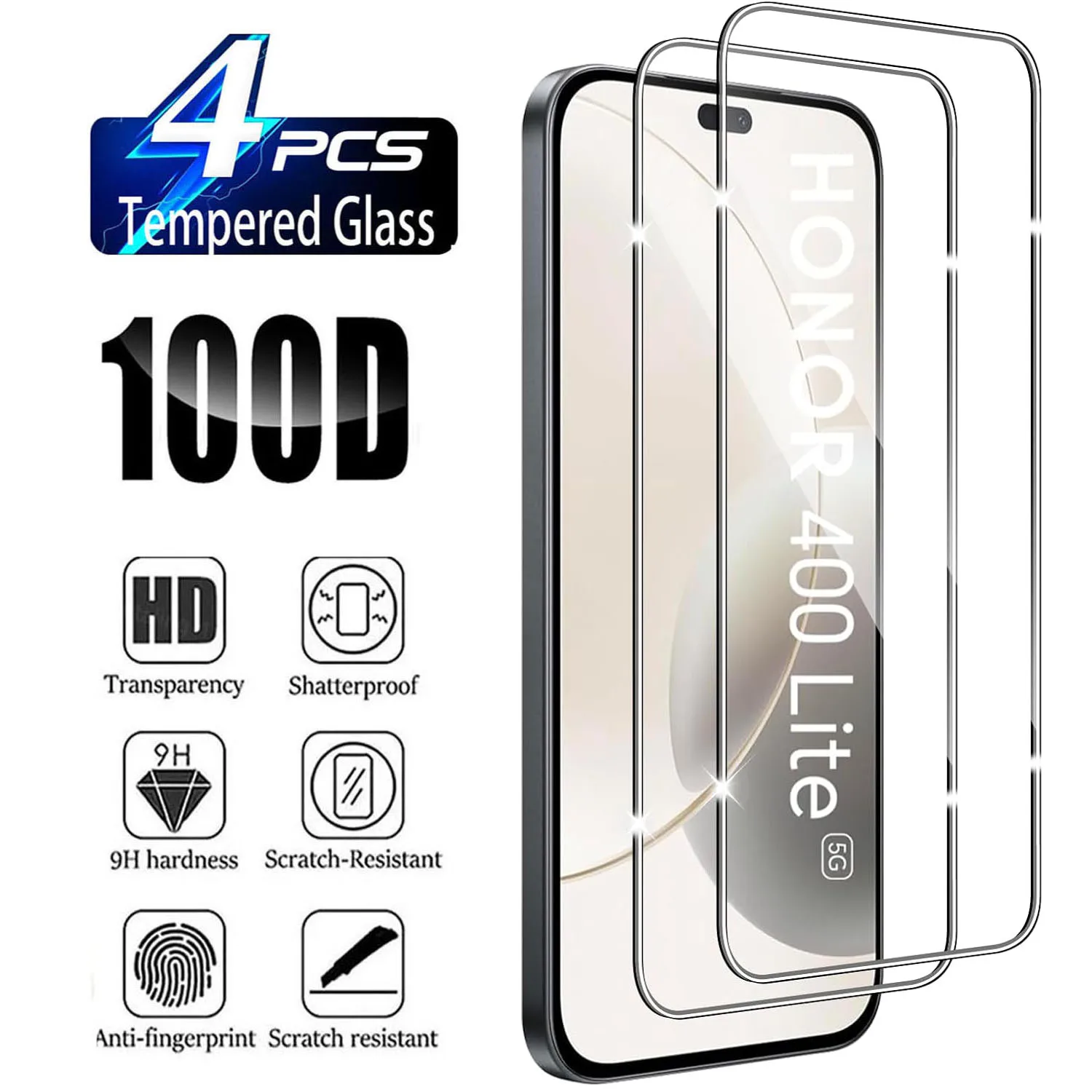 

2/4Pcs 9H Tempered Glass For Huawei Honor 400 Lite 5G HD Screen Protector Flim