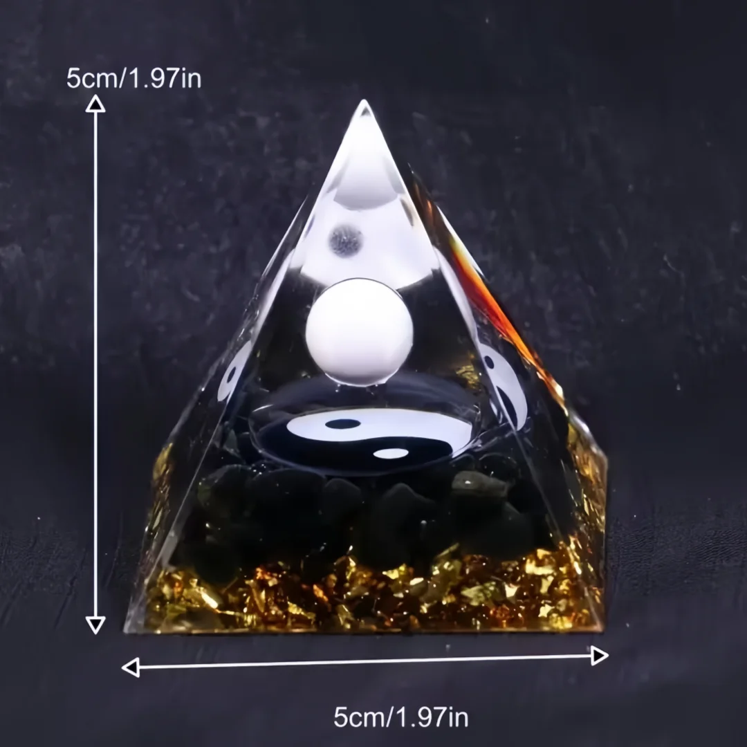 1pc of Tai Chi Base Yin Yang Ogny Pyramid, Desktop Home Decoration, Perfect Gift for Christmas, Valentine's Day,Various Holidays