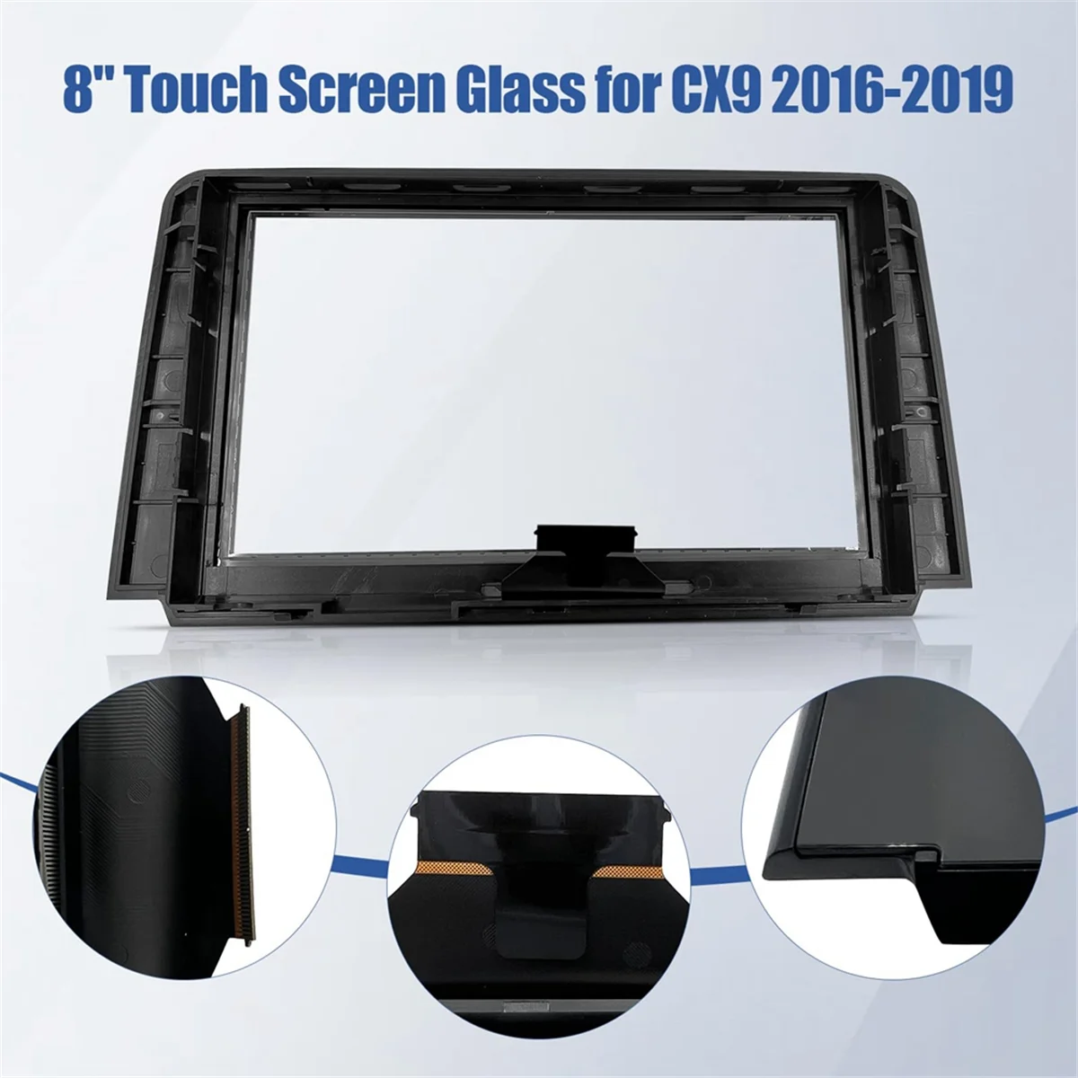 Kaca layar sentuh 8 inci Digitizer pengganti navigasi untuk Mazda CX9 CX-9 2016-2019 TK49-611J0 TK49-611JA TK49-611JB