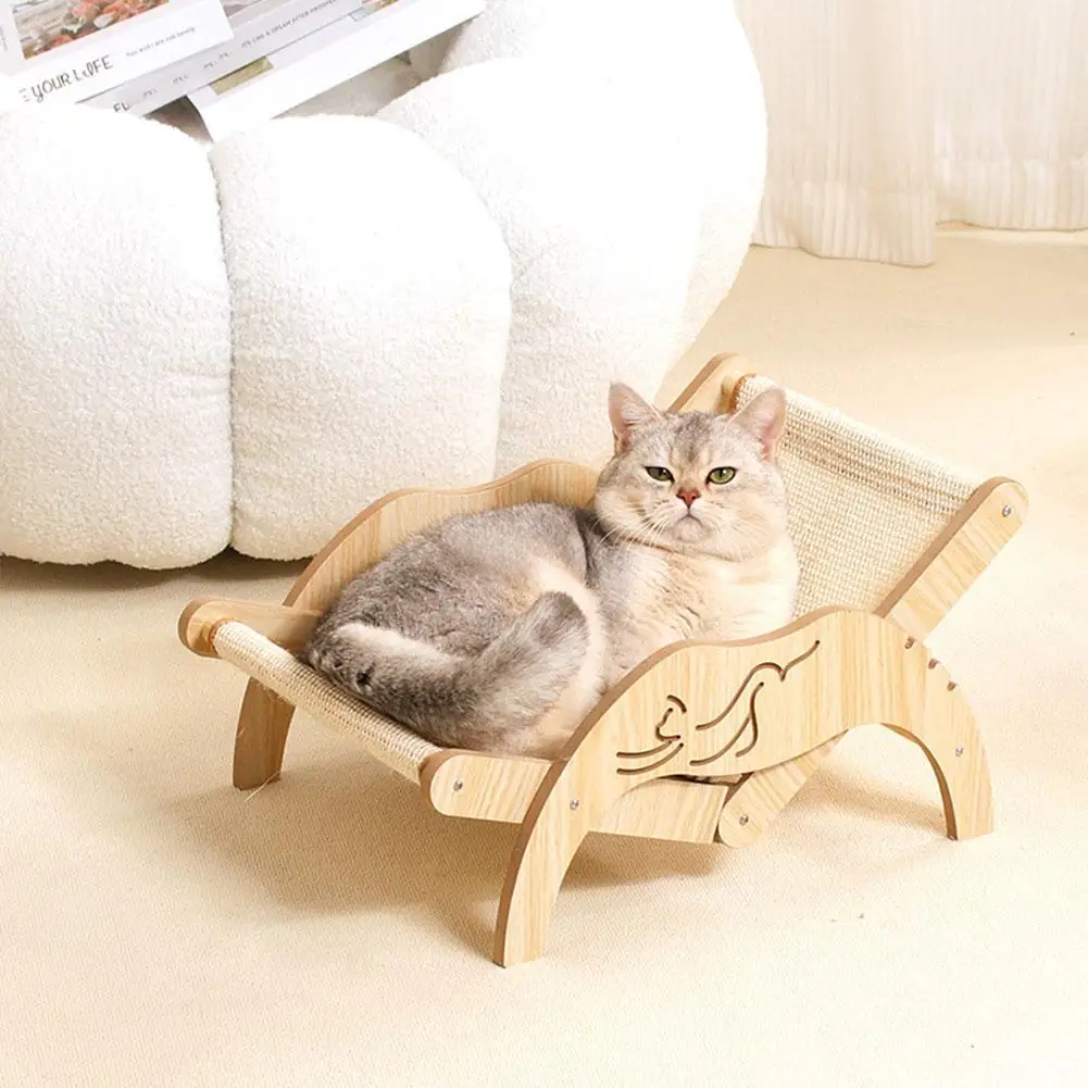 

Adjustable Pet Chair For Cat Nap Isal Chair Cushion Wear Resistant To Scratch Solid Wooden Mini Beach Chair Pet Supplies