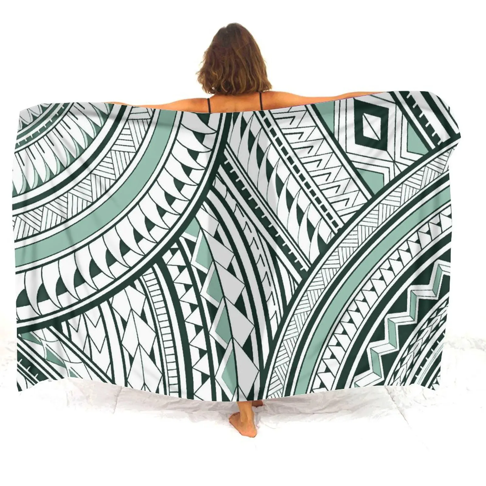 Polynesian Tribe Totem Tattoo Print Apron Women'S Beach Wear Elegant Cover Up Holiday Party Clothing