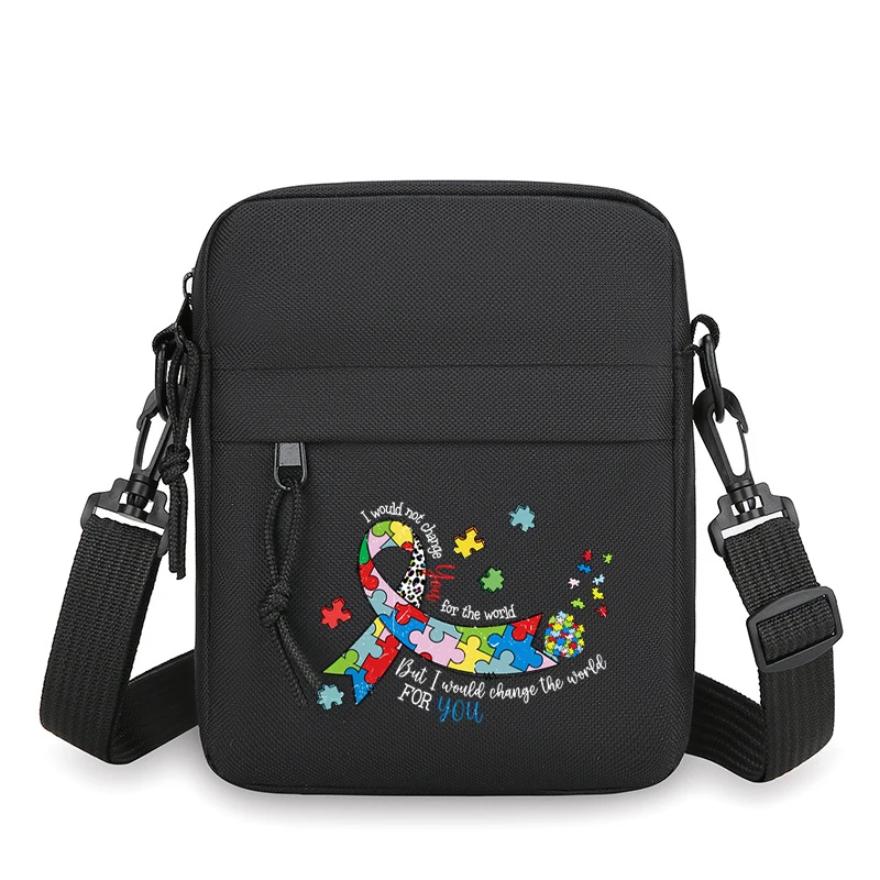 

New Autism Ribbon Mobile Phone Bag Fun Autism Awareness Crossbody Bags for Women Men Vintage Teenage Messenger Purse Bag