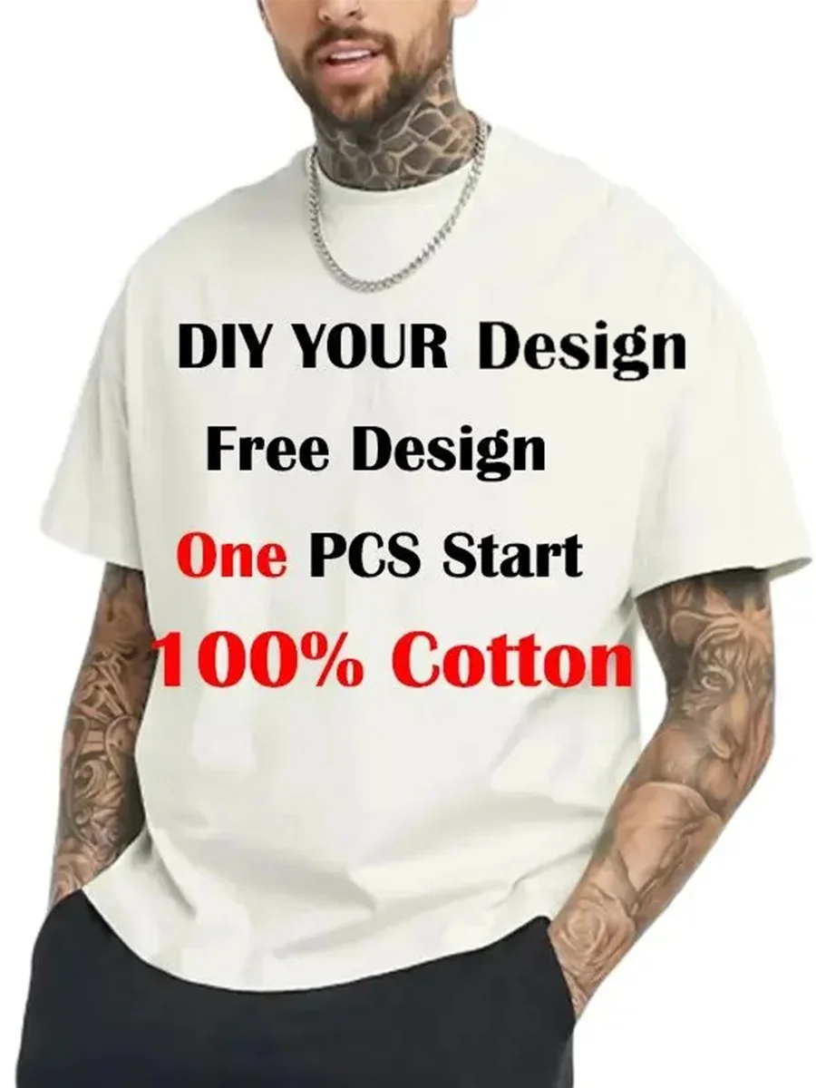 Op maat bedrukt vrijetijds-T-shirt Tee DIY uw eigen ontwerp zoals foto of logo Wit T-shirt Mode Aangepaste herentops T-shirt - afbeelding 2