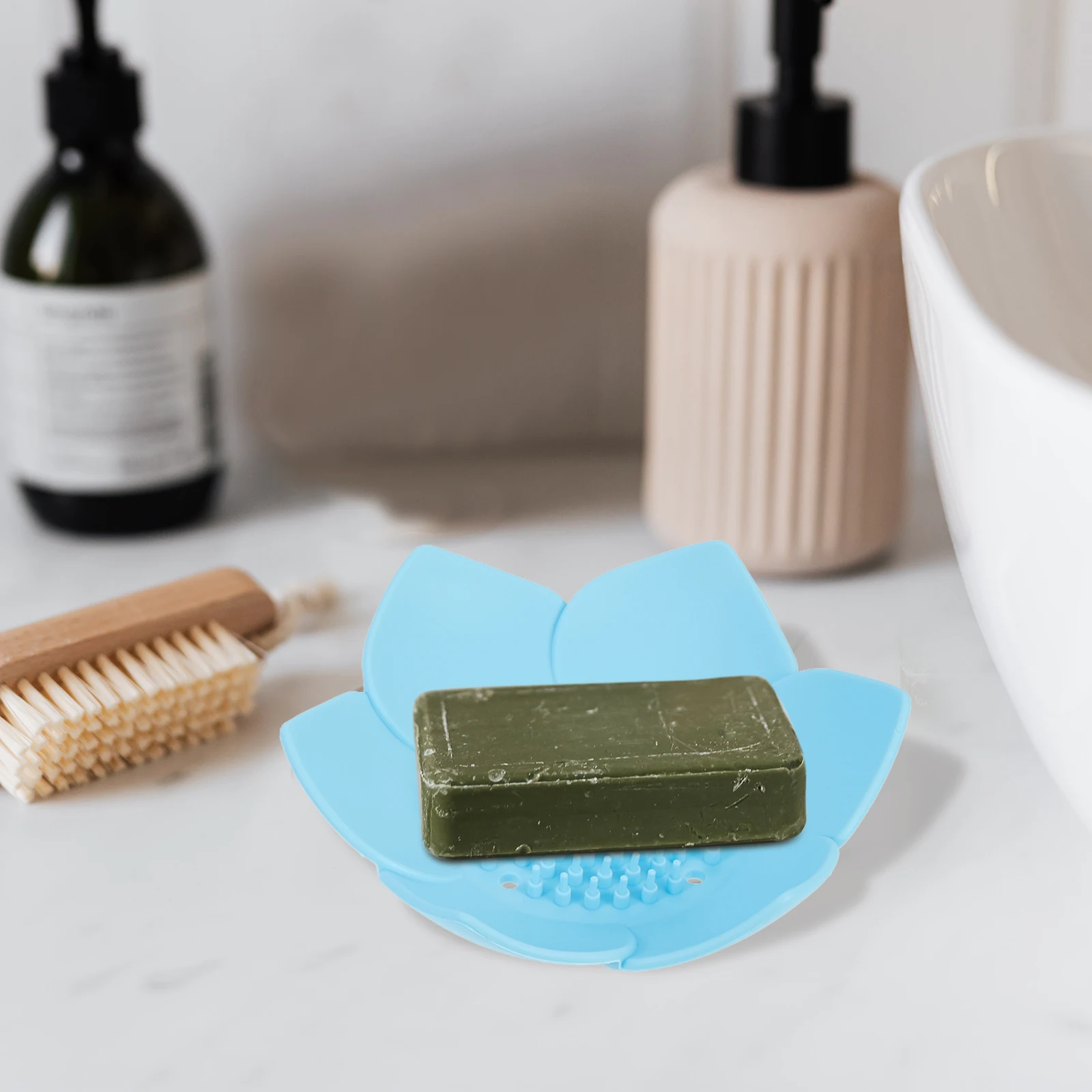 

2pcs Household Silicone Tray Rustproof Holder Countertop Soap Dish Wear-Resistant Soap Plate For Bathroom Kitchen Shower