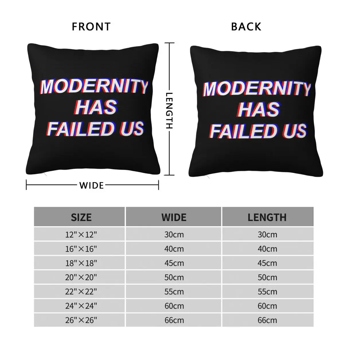 Modernity Has Failed Us The 1975 Square Pillowcase Pillow Cover Polyester Cushion Decor Comfort Throw Pillow for Home Car