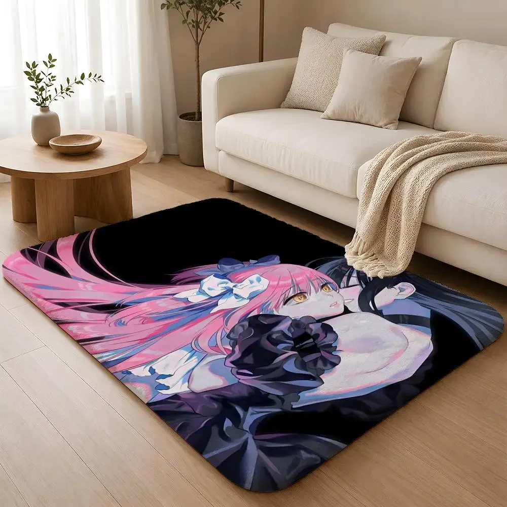 P-Puella M-Magi Madoka M-Magica Floor Mat Machine Washable Soft Flannel Area Rug, Non-Slip Absorbent Floor Mat for Living Room