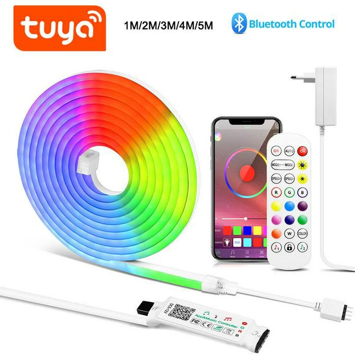 

Светодиодные смарт-лампы Tuya RGB, неоновая лента с регулируемой яркостью для умного дома, с дистанционным управлением таймером, золотистые модули автоматизации «сделай сам», Wi-Fi