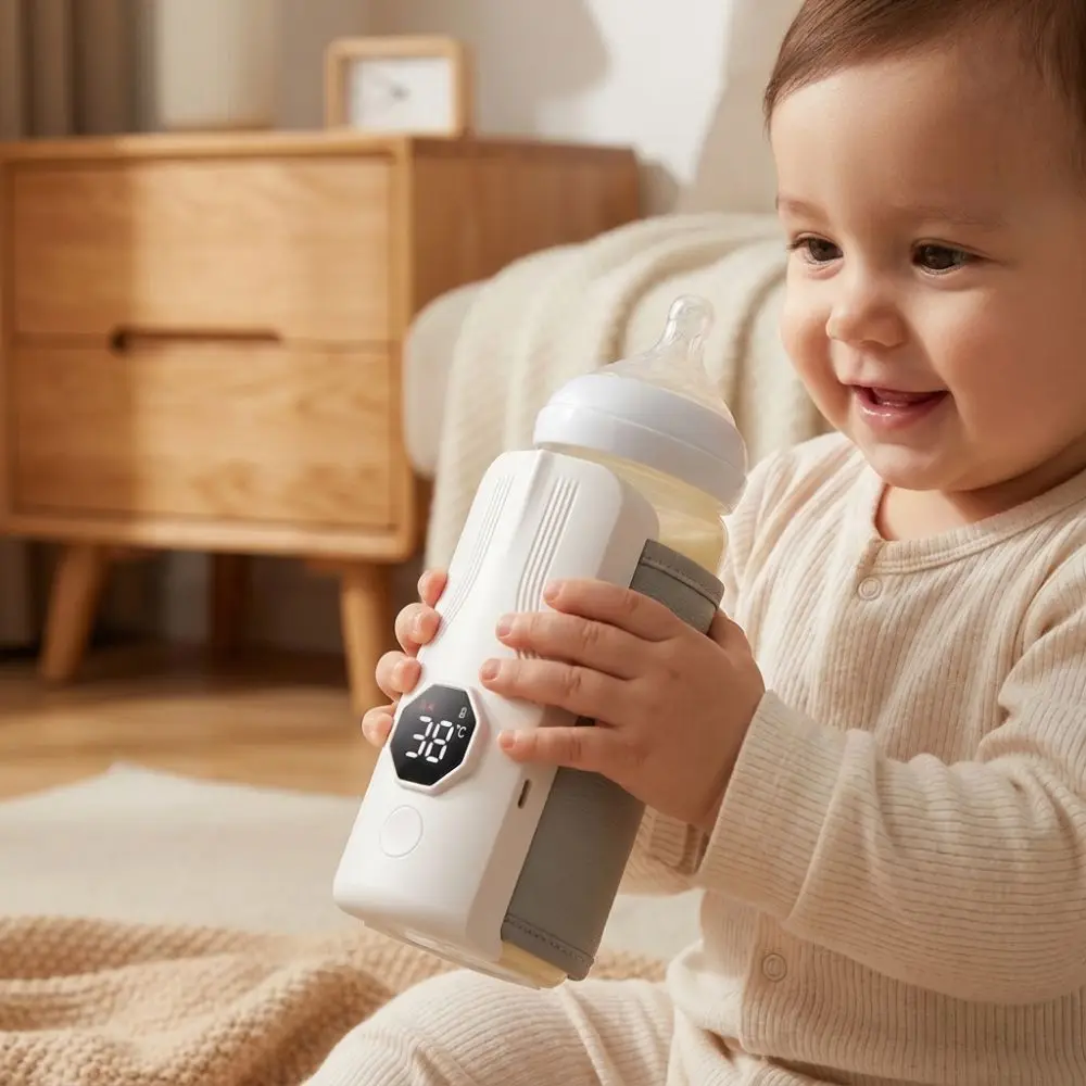 6 Level Temp Control Baby Milk Warmer LED Display BPA Free Baby Bottle Heater Temperature Adjustable Even Fast Heating