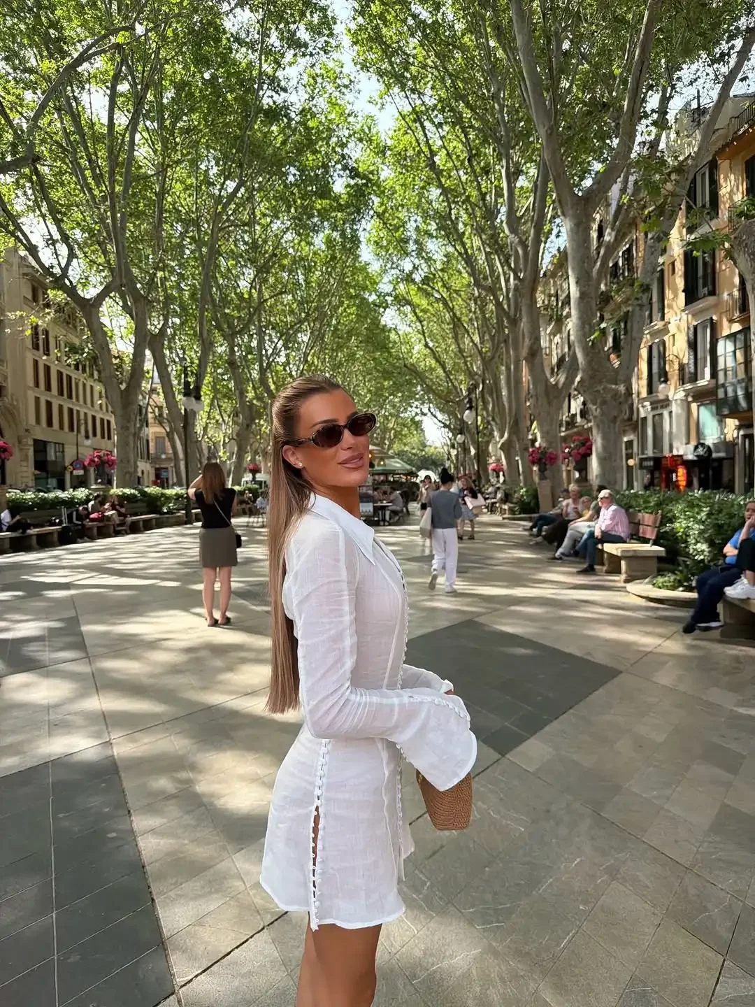 Fashion Solid Slim Mini Dress Women Elegant Lapel Flare Long Sleeve Corset A-line Shirtdress Summer Female Daily Street Skirt