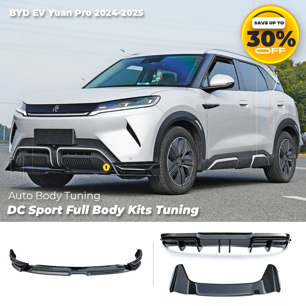

Glossy Black Front Lip Spoiler & Front Bumper Lip Kit for BYD EV Yuan pro 2024-2025 - Rear Diffuser Sport Body Kits Accessories