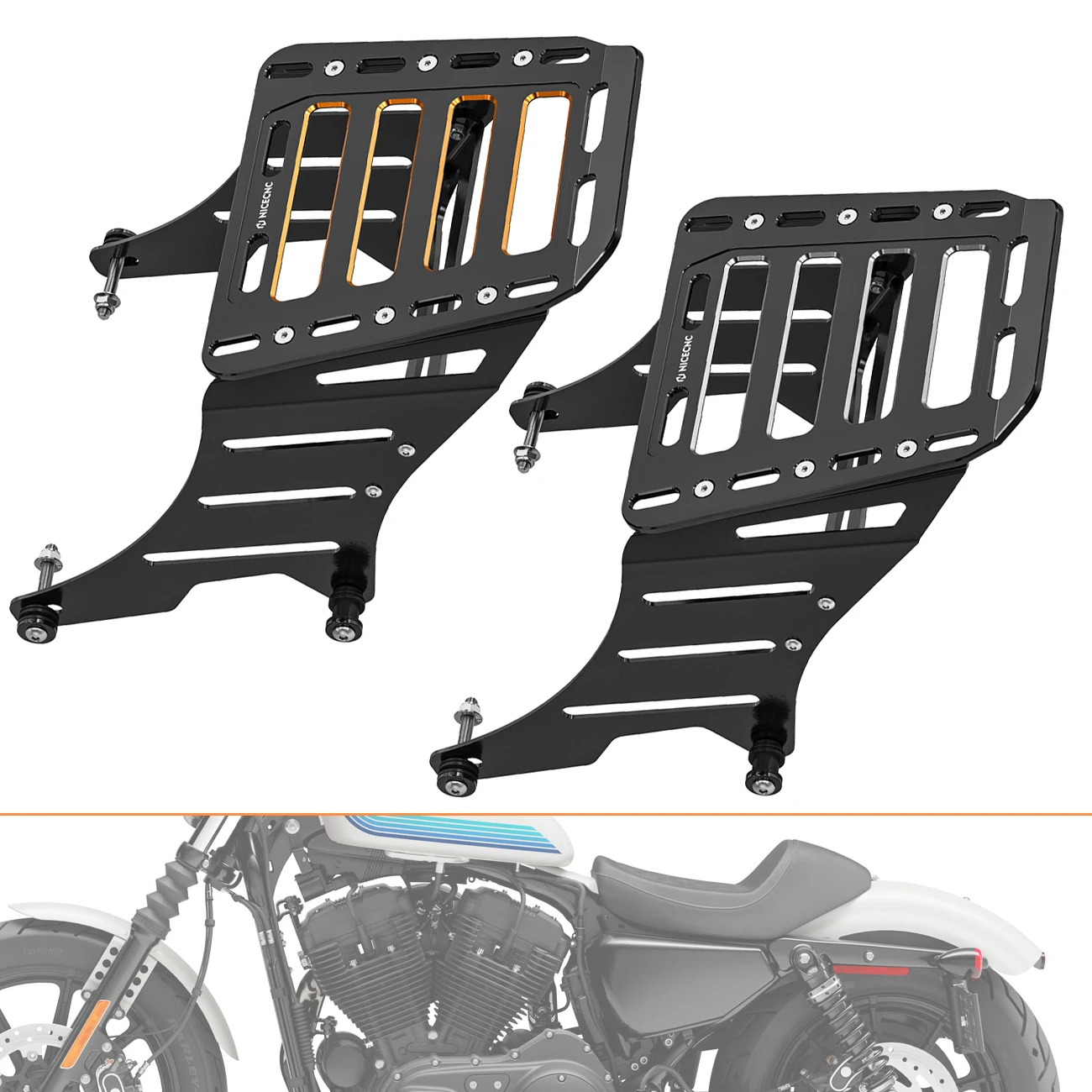 

For 2009-2014 Harley Iron 883 XL883N NICECNC Motorcycle Luggage Rack for Harley Iron 1200 XL1200NS 2018-2021