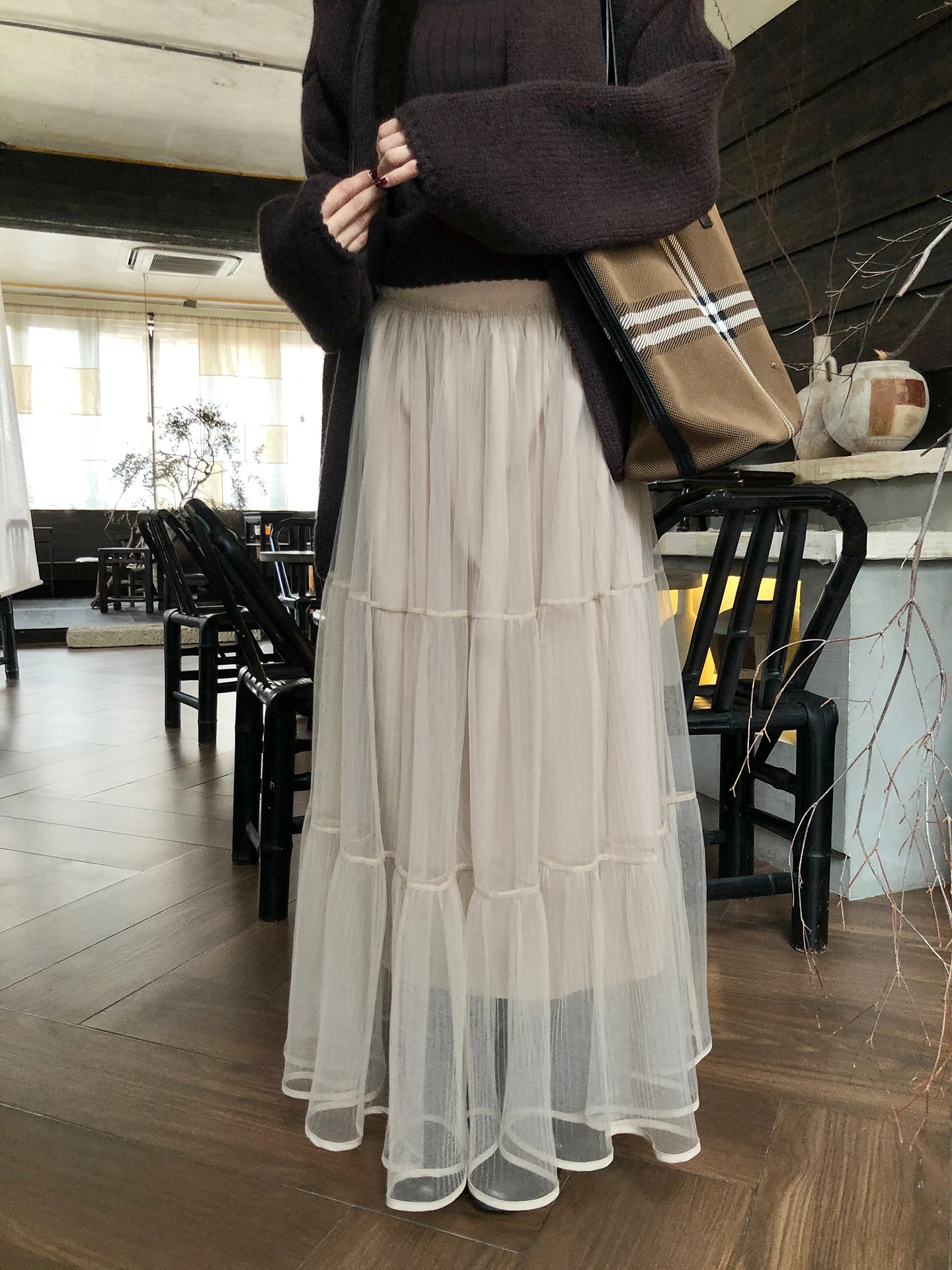 

Юбка трапециевидной формы с высокой талией для женщин Ele Chic, осенне-зимняя длинная юбка, красная персональная галерея G Sle, простая