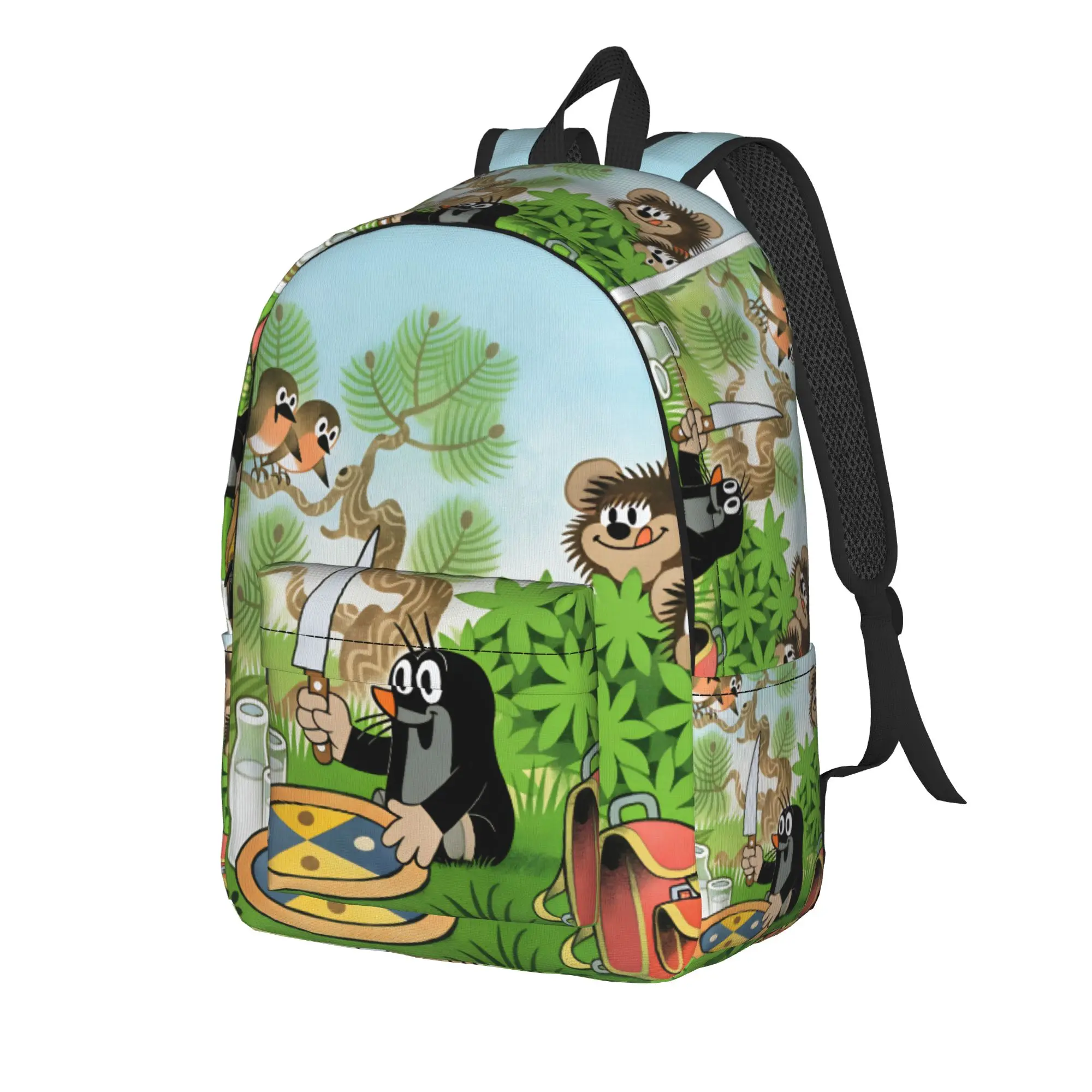 Czech Cartoon Krtek Mole Backpack  Men Polyester Camping Backpacks Lightweight Elegant School Bags Rucksack