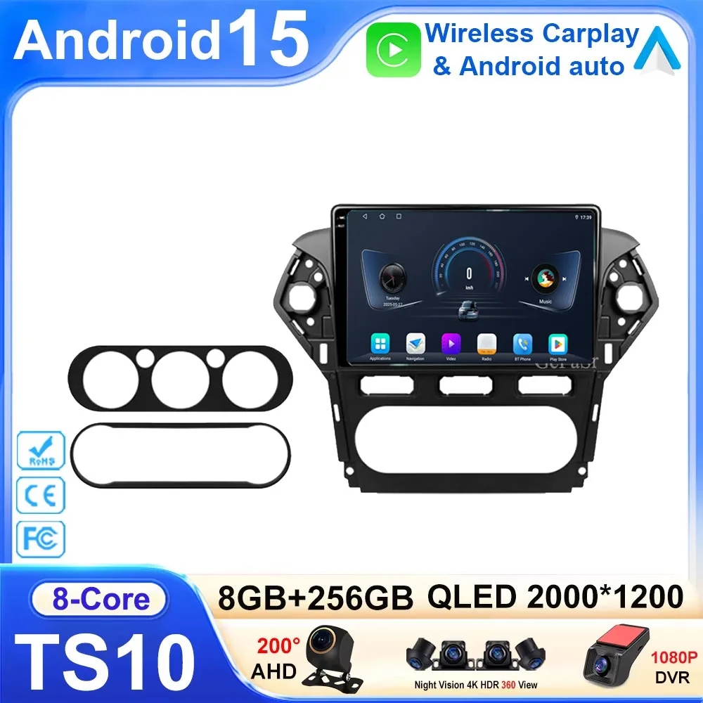 

Auto Android 15 For Ford Mondeo 4 2010 - 2014 Head Unit No 2din Video Carplay GPS CPU Radio Navigation Multimedia Player DVD