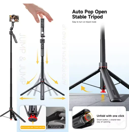 TT07 Anti shake scalable floor standing phone holder, Bluetooth live streaming shooting artifact, logo customization