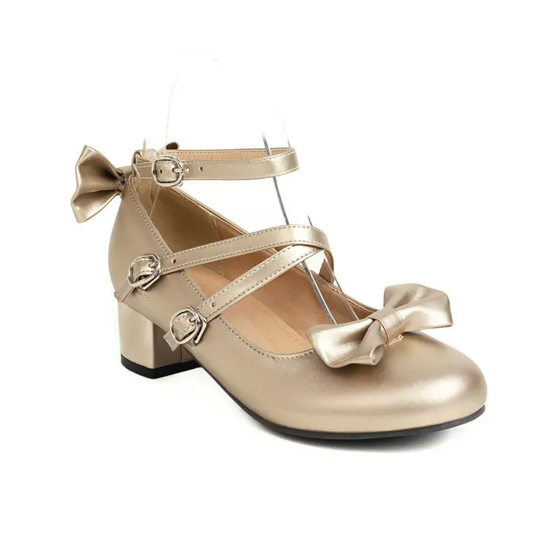 Cute Round Toe Cross Strap Bow Lolita JK Mary Jane Shoes Women Japanese Tea Party Sweet Fashion Casual Daily Shoes