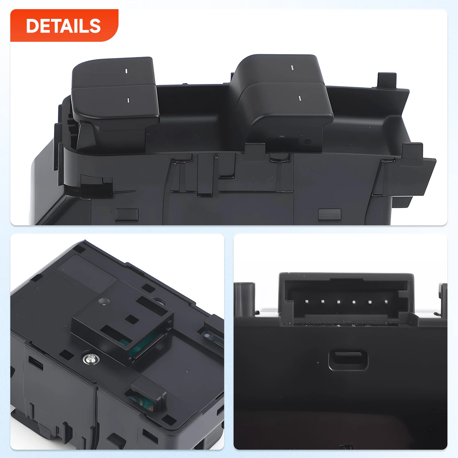 Elektrischer Fensterheberschalter vorne für Tesla Model Y/3 2021-2023 links 1081037-02-G Mattschwarz ABS+Metall OE 1081038-02-F – Detail 5
