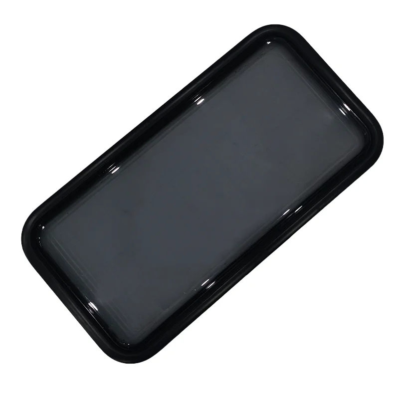 800x400mm Factory Price Rv Acrylic Window Recreational Vehicle Fixed Window With Black Inner Frame For Rv Body Parts