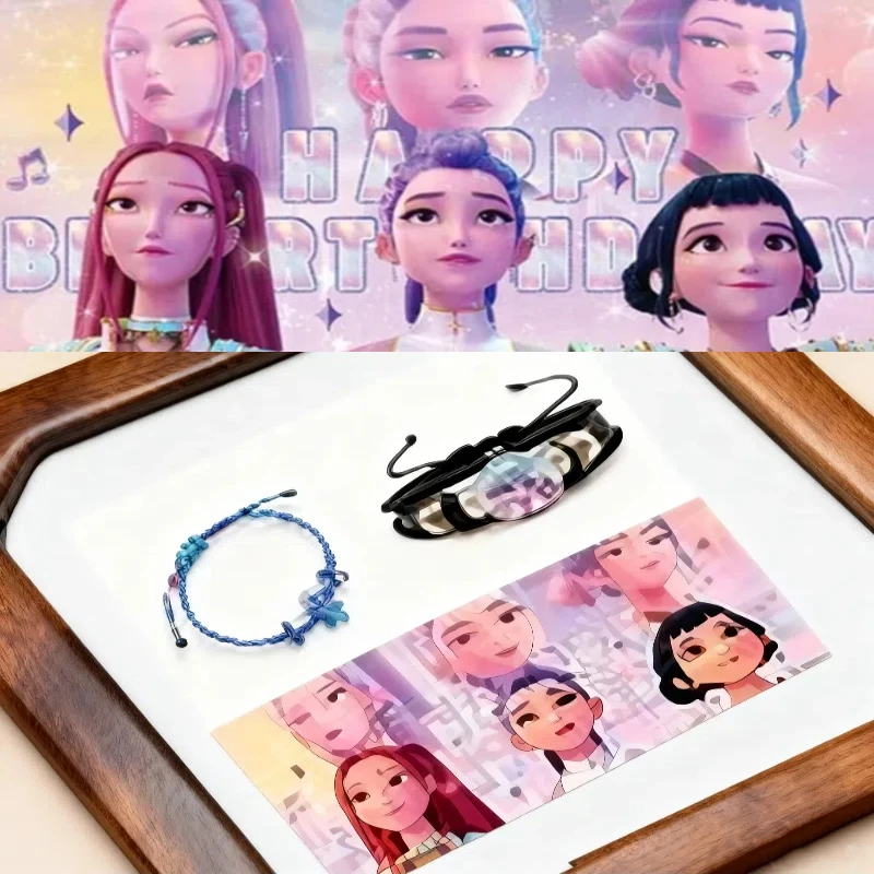 Heart Shape Anime Necklaces Kpop Demon Hunter Necklace Bracelet For Women Fashion Jewelry Accessories Birthday Gadget Children