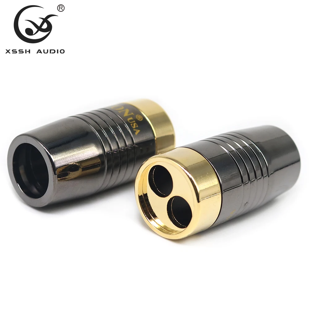 4pcs Metal Splitter XSSH Aud DIY HIFI System Solid Steel Speaker Audio Power Cable Y Pants Boots 14mm 16mm to 2*8.5mm Y Splitter