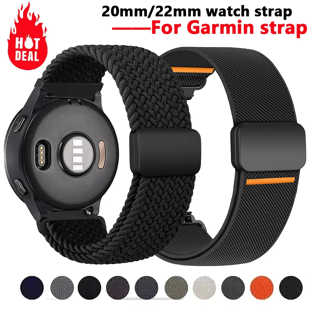 Nylonarmband für Garmin Forerunner 255 265 970 165 55/Active 6 5 Band 18/20/22mm Armband Correa Garmin Venu 4 45mm/Vivoactive 5