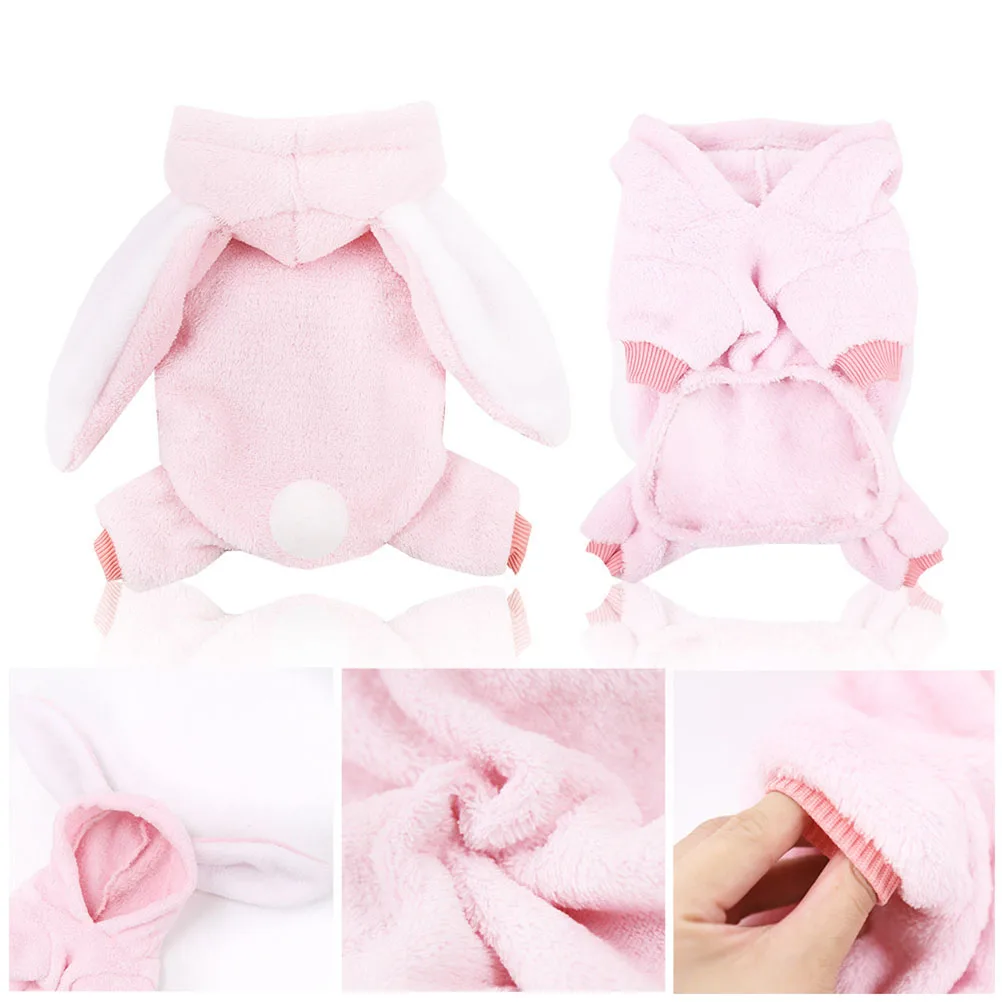 

Cute Rabbit Pet Clothes Warm Coral Fleece Coats for Small Cats Dogs Halloween Party Pet Party Costume Outfit Costumes