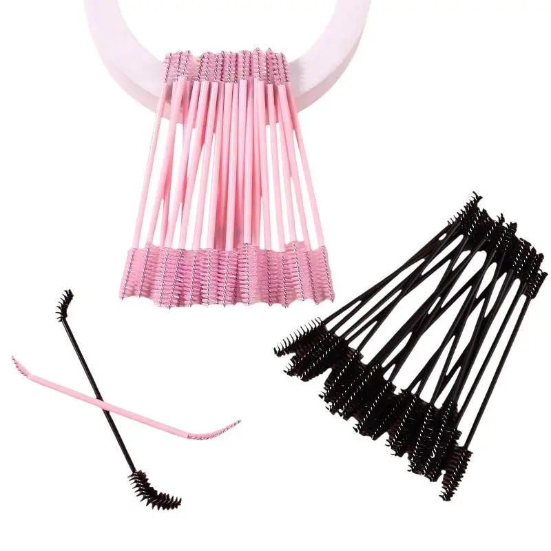 20Pcs Double-ended Eyelash Brush, Eyelash Comb, Disposable False Lash Extender, Makeup Brush, Professional Eye Makeup Tool