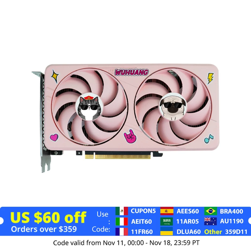 ASL NVIDIA GeForce RTX 4060 8GB GDDR6 128Bit PCI-E 4.0 Brand New Pink Gaming Video Card Graphics Card HDMI-compatible DP For PC