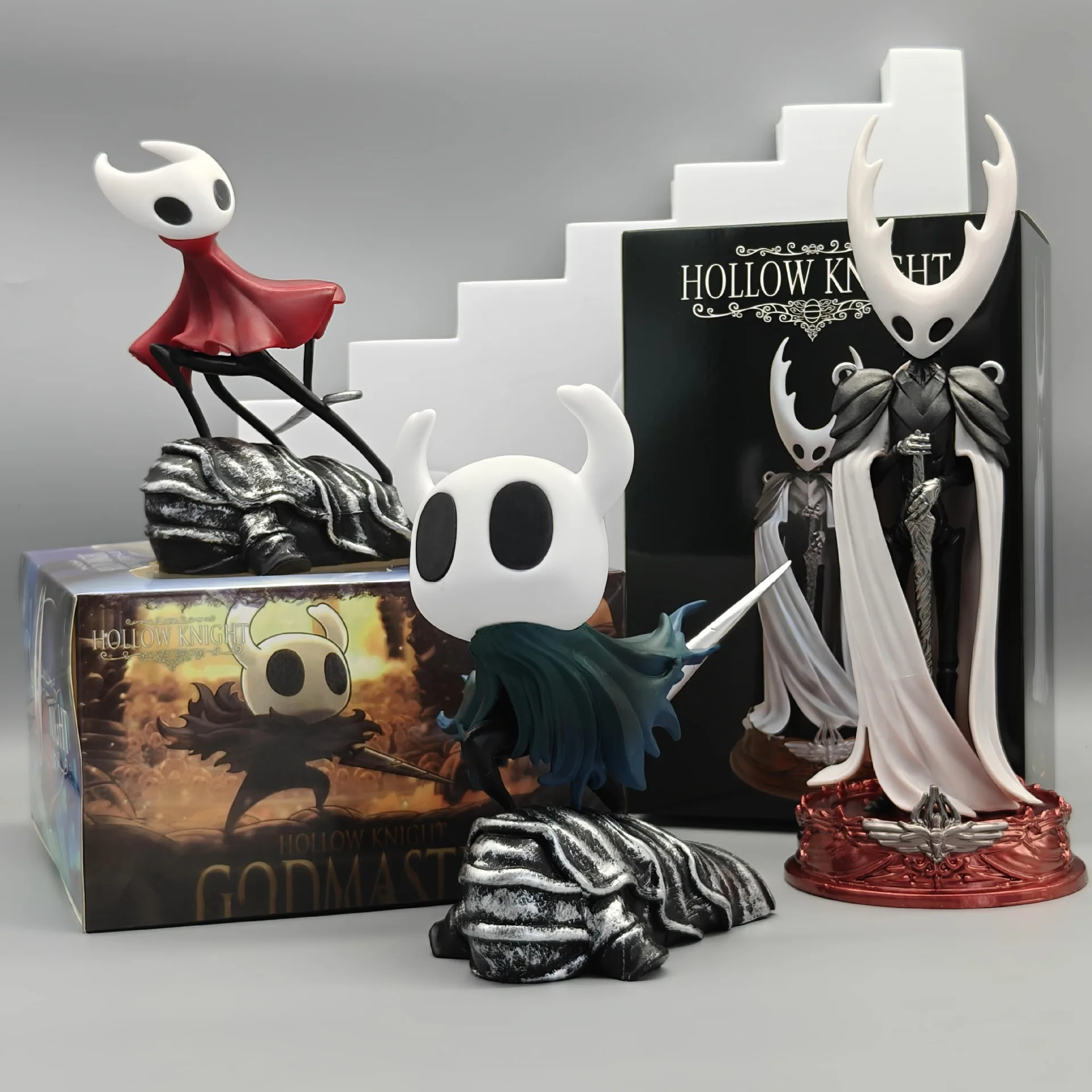 GORĄCY!!! Hollow Knight Trzej Szermierze zestaw do samodzielnego montażu, modele na biurko, dekoracje podwozia, wykwintne figurki, modny prezent dla chłopców