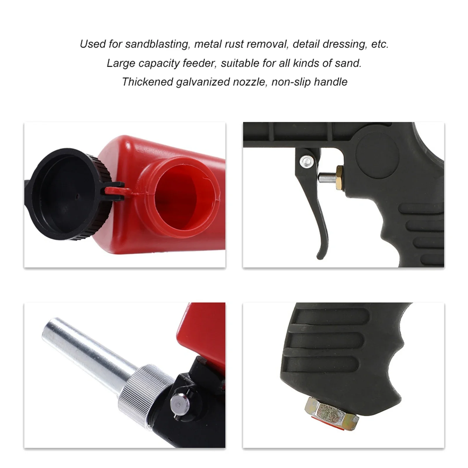 Handheld Air Gun Handheld Sandblasting Gun Pneumatic Sandblasting Gun Small Handheld Sand  Machine Blasting Tool 90PSI