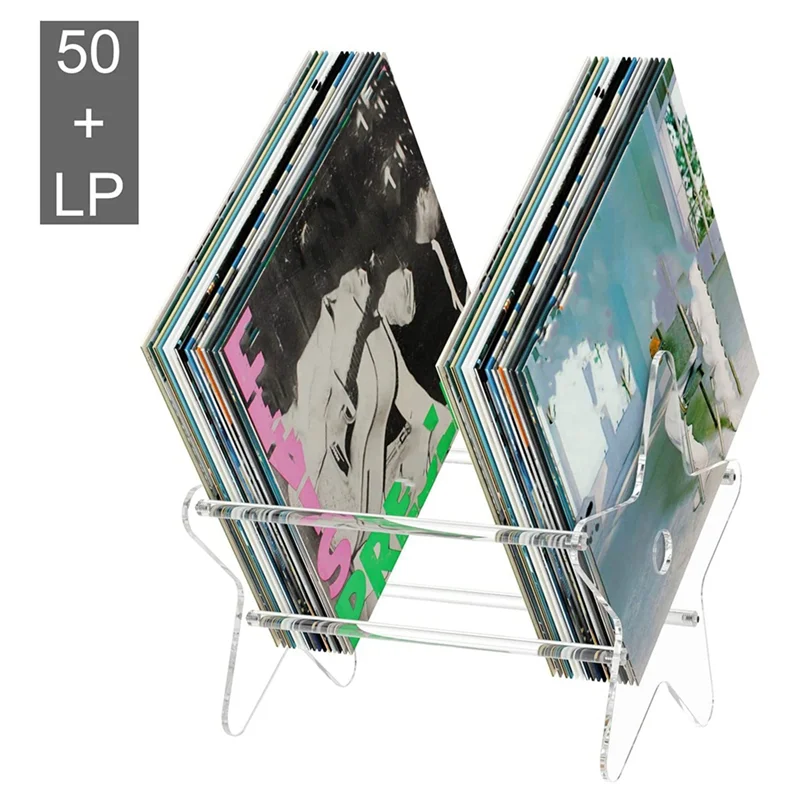 ビニールレコード収納スタンド、シングルアルバムとゲートフォールドアルバム用のクリアCDオーガナイザーホルダー、アクリル