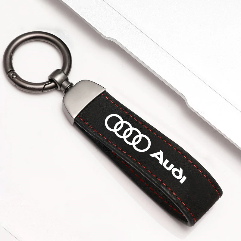 Leather Car Key Chain Rings Emblem Keychain Auto Keyring For Audi Sline A1 A3 A4 A5 A6 A7 A8 B8 B9 B6 C6 Q2 Q3 Q5 Q7 Q8 TT S3 S4