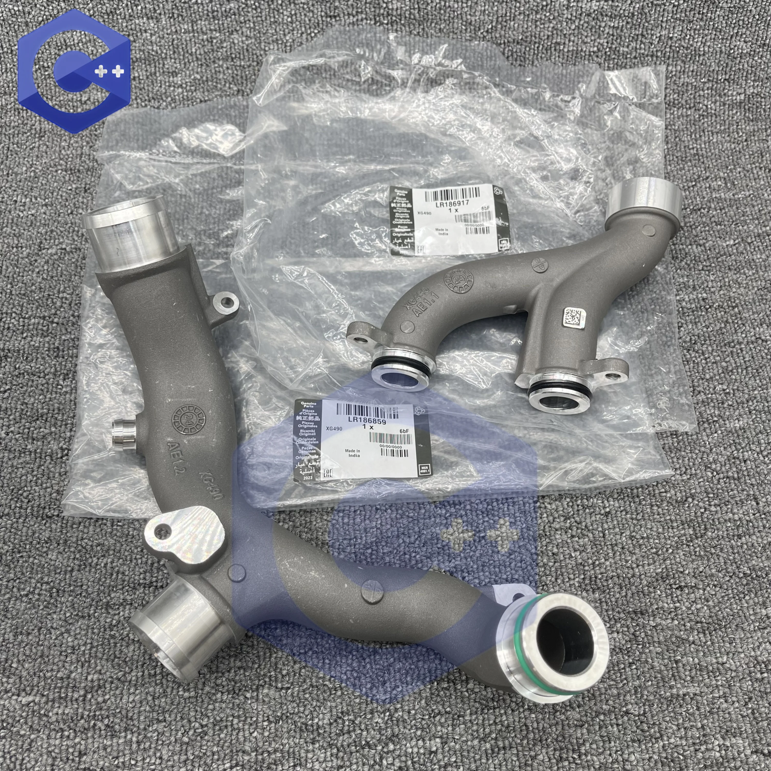 

LR186859 Thermostat Adapter Pipe LR186917 Y-shaped Cooling Water Pipe For Land Rover Range Rover LR4 Sport Jaguar XF XE F-P