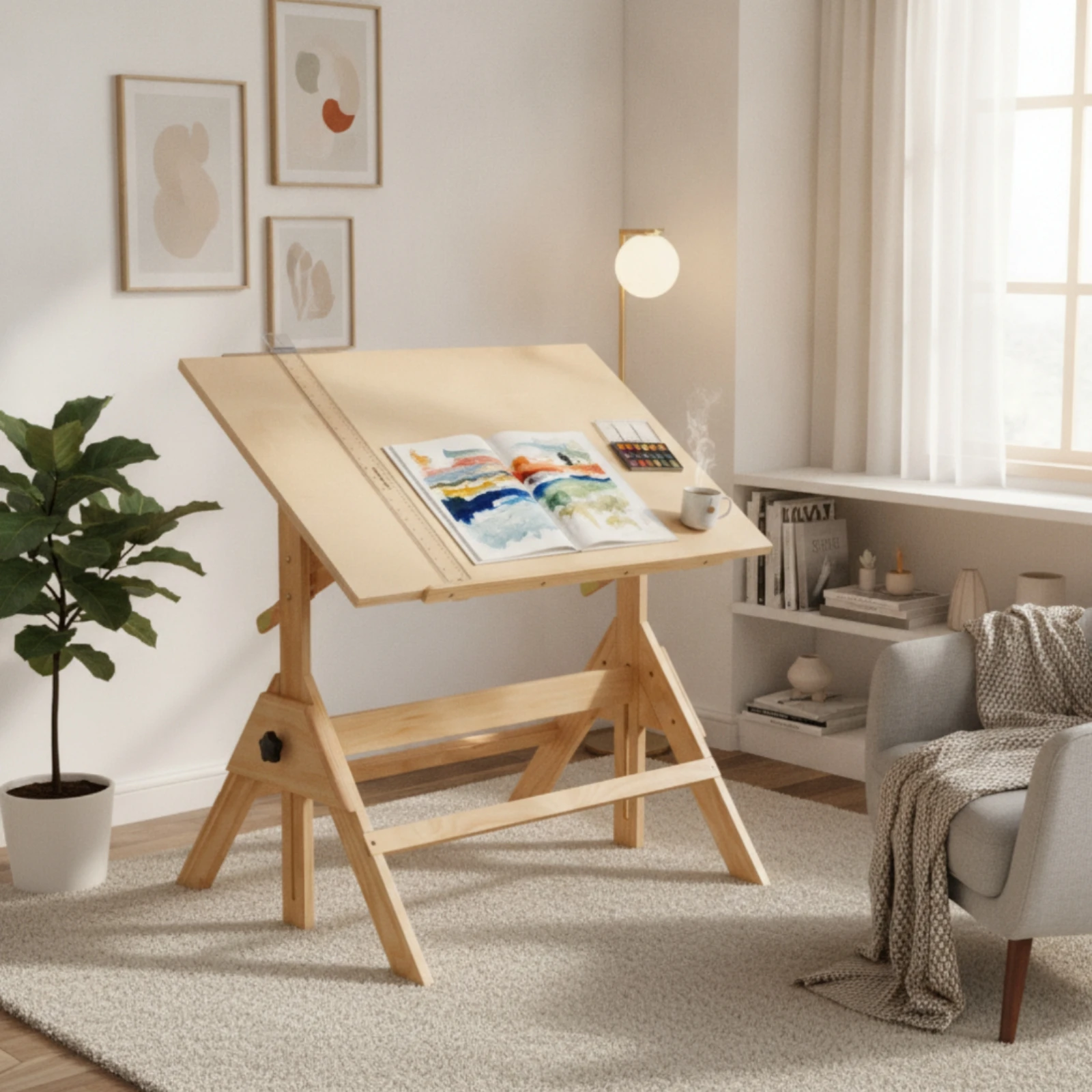 tavolo-da-disegno-regolabile-con-finitura-in-legno-naturale-tavolo-da-disegno-in-legno-con-piano-inclinato
