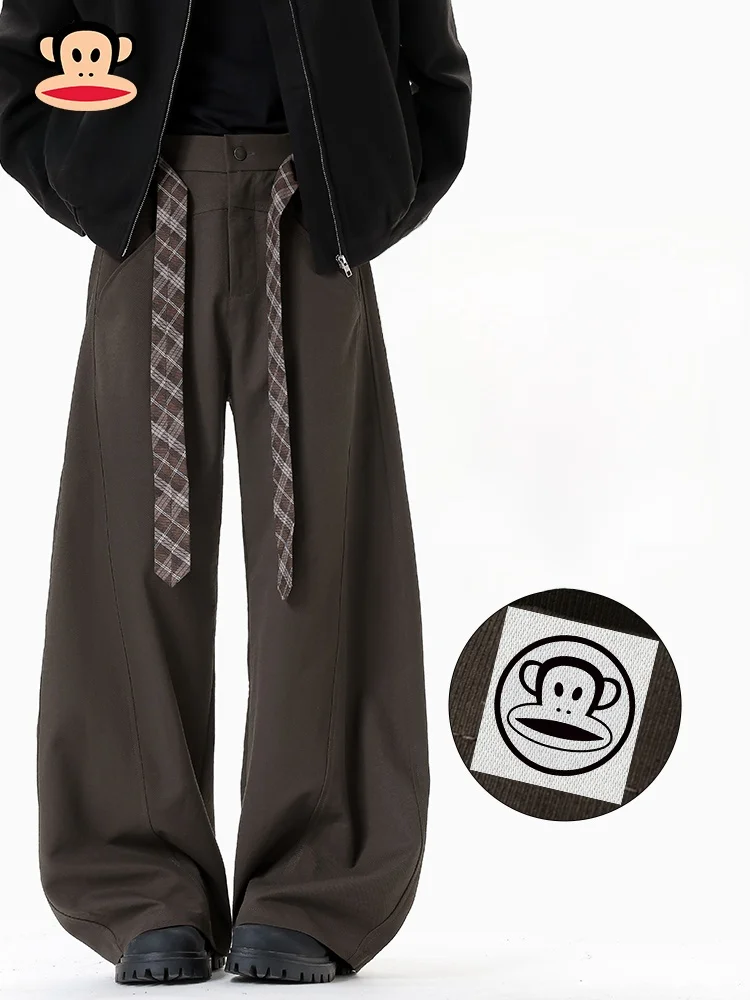 

Мужские свободные повседневные брюки Paul Frank Large-Mouth Monkey, весенняя новинка, винтажные, с драпировкой, длинные, из полиэфирного волокна