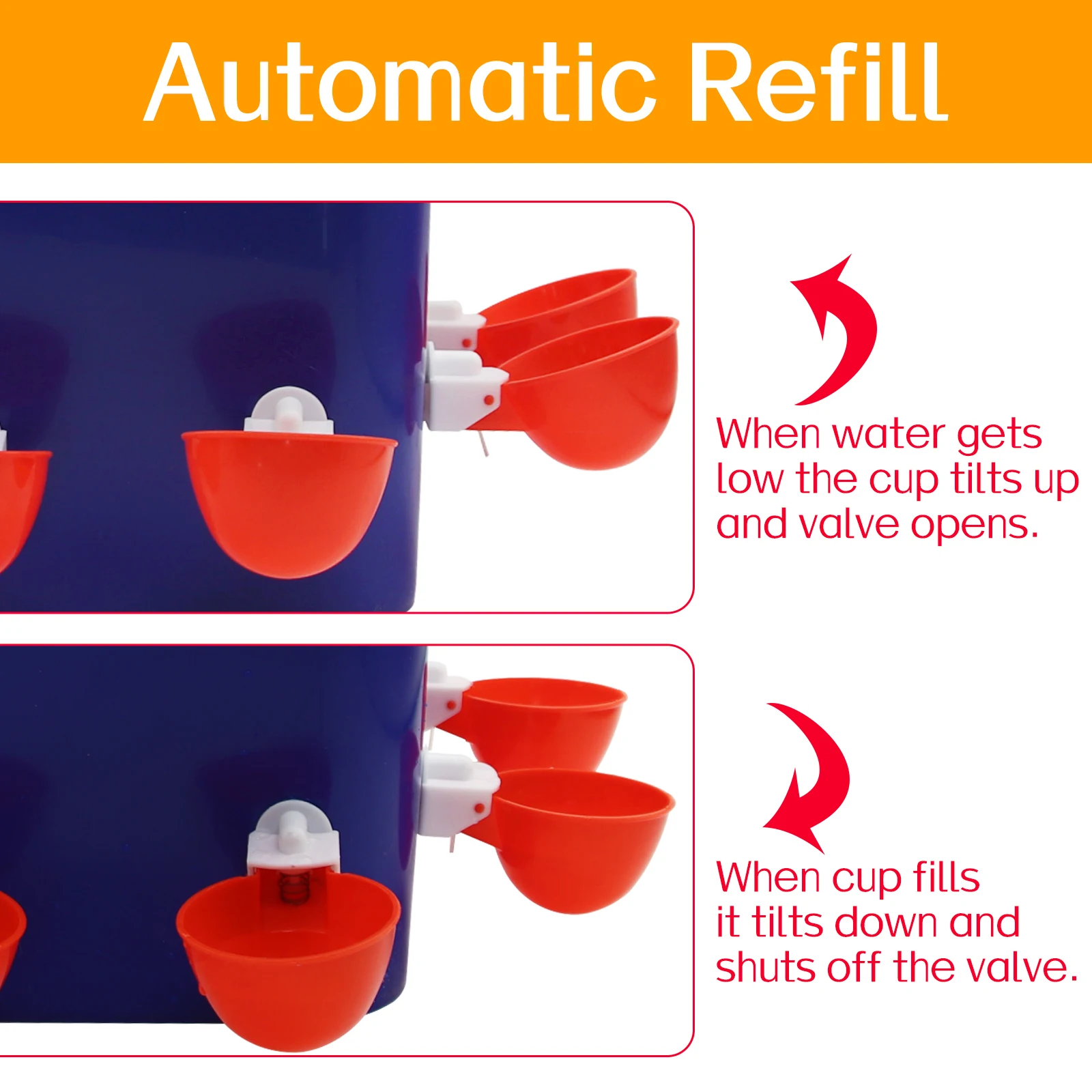 Abbeveratoio per polli per pollame Abbeveratoio per poule Forniture agricole a gravità Alimentatore antipioggia 4 porte e bevitore 8 fori per pollame